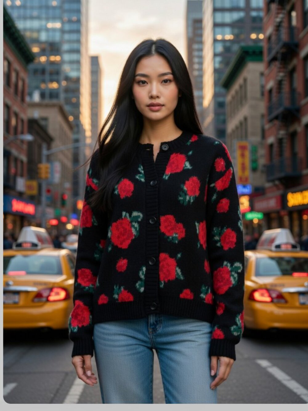 NWT BLANKNYC Roses are Red Cardigan Medium  ROSES ARE RED